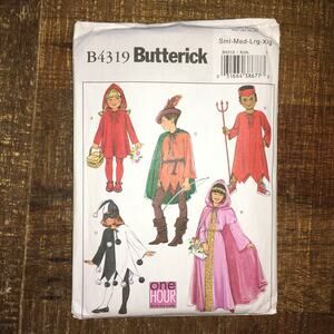 Butterick Sewing Pattern B4319 One Hour Kids Halloween Costume S-XL UNCUT